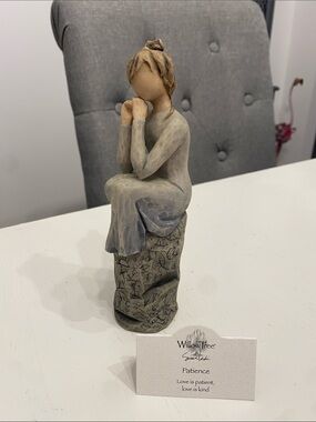 Willow Tree "Patience"' Figurine Girl Sitting on a Rock with Drawings